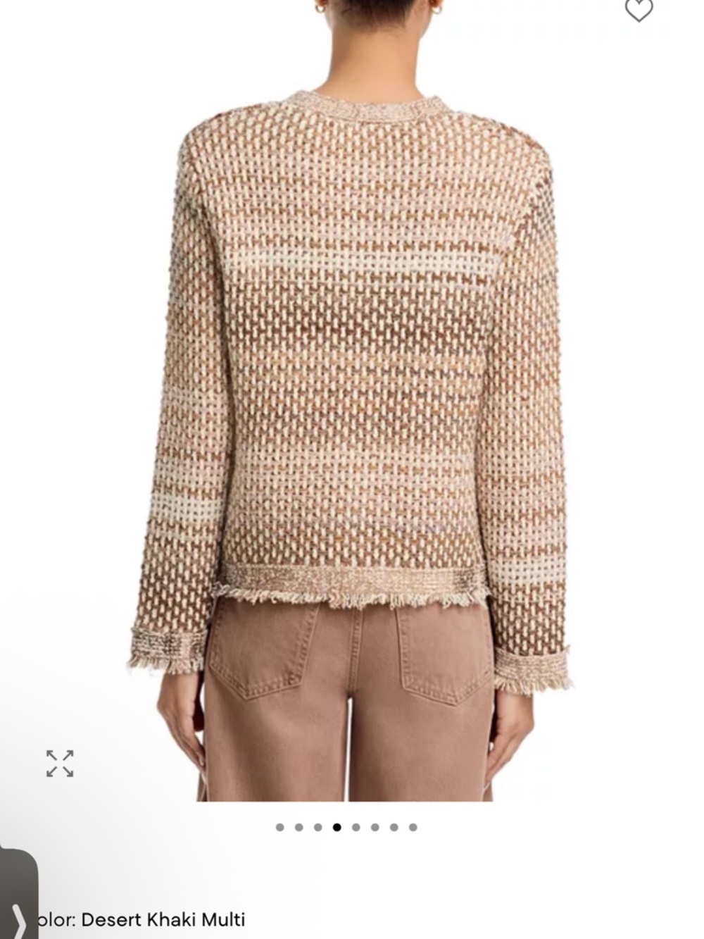 Veronica Beard Sariyah Knit Jacket Desert Khaki Multi Small - Picture 3 of 14